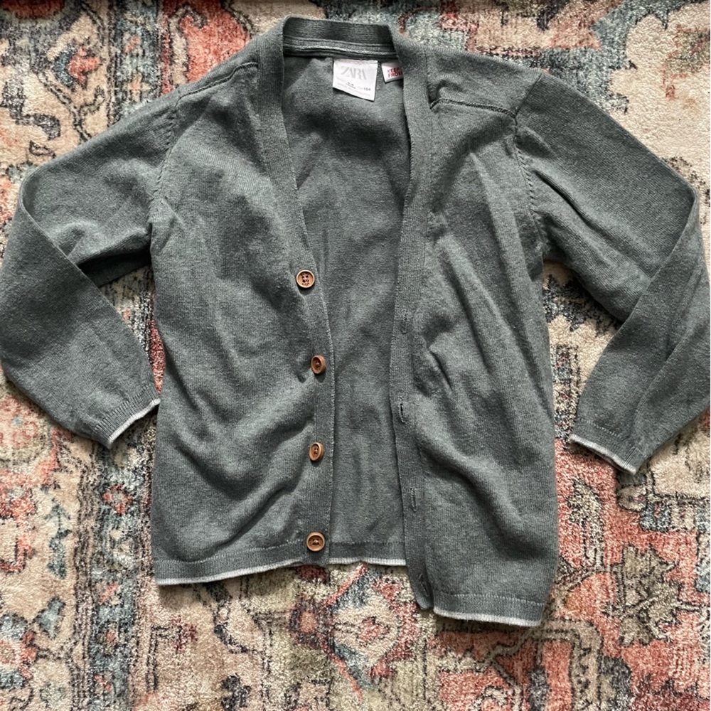Zara Gray Button-Up Cardigan